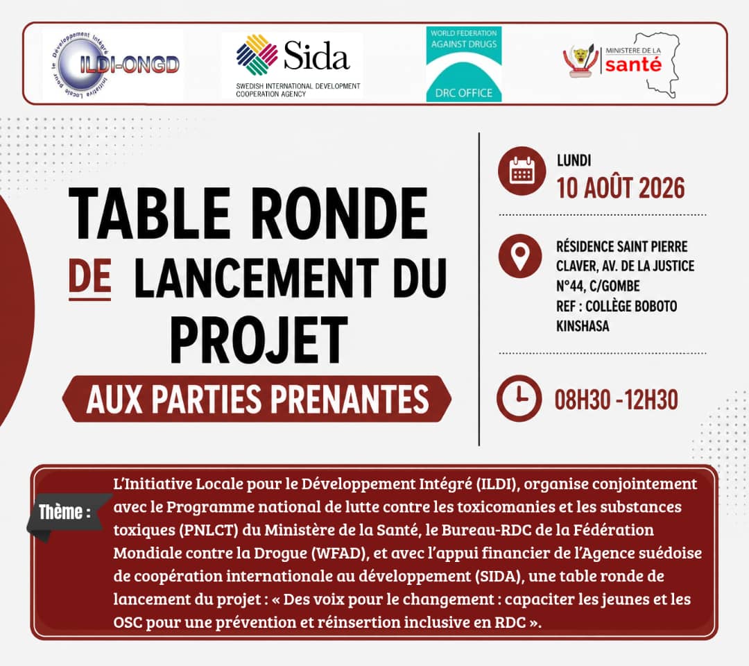 Table ronde de lancement du projet : « Des voix pour le changement : capaciter les jeunes et les OSC pour une prévention et réinsertion inclusive en RDC ».